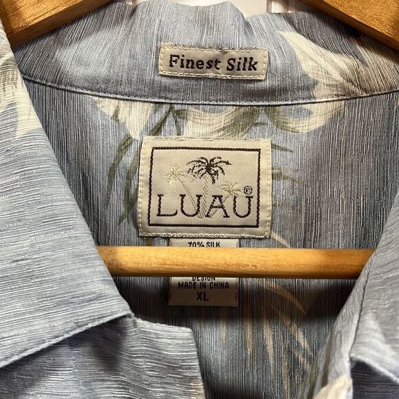 Luau finest silk Hawaiian shirt sleeve shirt - Picture 2 of 5